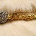 Free Shipping, Gold Scepter Rhinestones Pin Brooch Vintage Like New