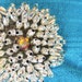 Silver Beaded Flower Star Sunburst, Pin Brooch Vintage, Rhinestone Center, Silver Tone, Shipping Included to USA