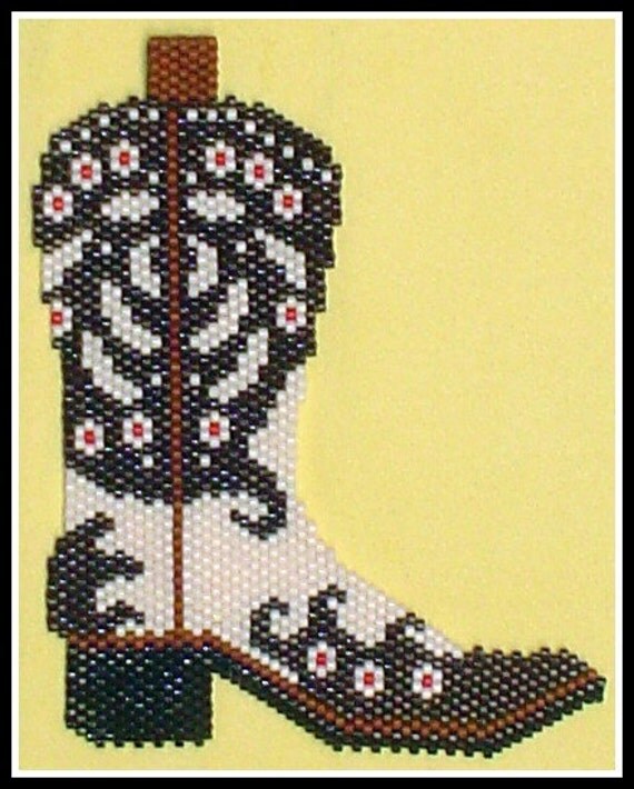 Items similar to Western Boot Bead pattern - PDF tutorial - Bay Berries ...