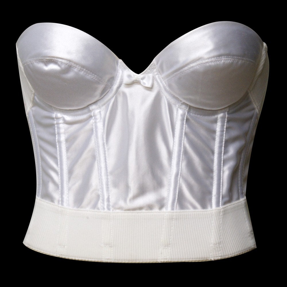 white strapless bustier