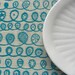 twist - screenprinted fabric in seafoam turquoise on oatmeal
