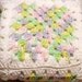 CLEARANCE Baby Blanket Hand Crochet White Ruffle Edging Flannel Back Pink Blue Yellow FREE Shipping