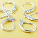 Earring Findings 24 Earring Hoop Shiny Silver Bright Lever Back French Earwire 15mm long 10mm wide (1019ear15s1)
