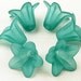 Acrylic Bead 6 Bell Daisy Flower 5-Petal Frosted 18mm x 12mm Green (1017luc18-12)