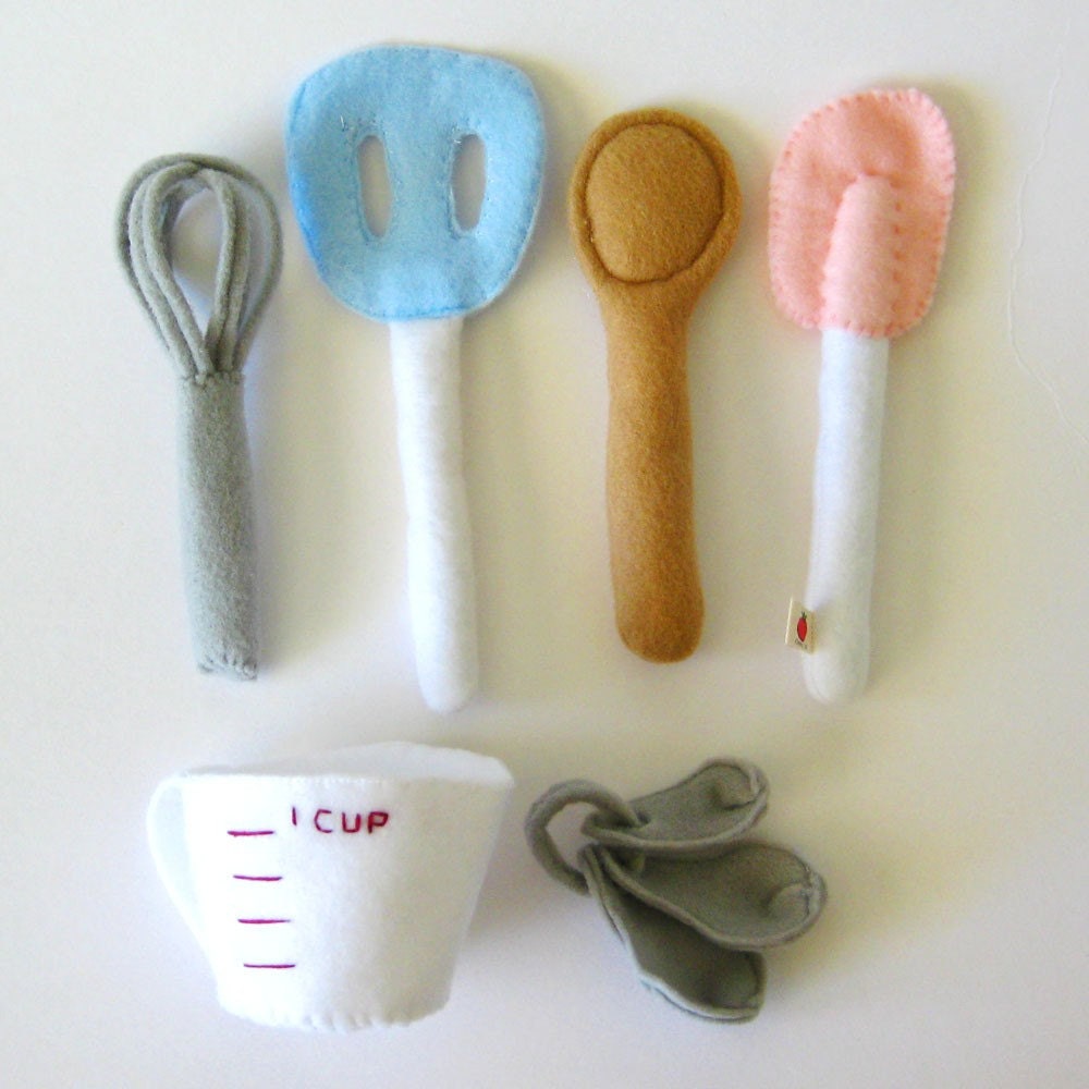 Kitchen Utensil Felt Play Food 6 Piece Set