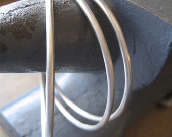 White Hot Silver Sterling Silver Bangle Bracelet