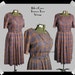 1950s Dress Vintage Brown and Blue Plaid Day Dress Large Size