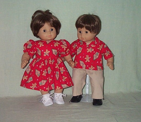 American Girl Bitty Baby Twin 15 Doll Girl and Boy Red