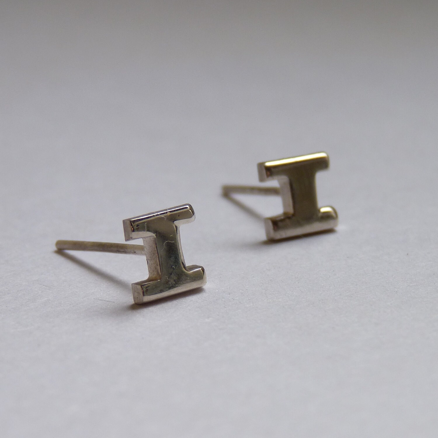 Initial earrings letter earrings sterling silver by aforfebre