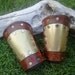 Steampunk Bracer cuff armor in Tan brown