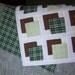Table Runner Homespun Green Plaids with Brown Shadows