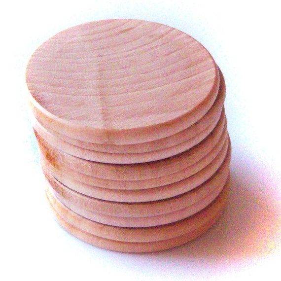 11/2 inch Wooden Circles with Rounded Edges Set of 10