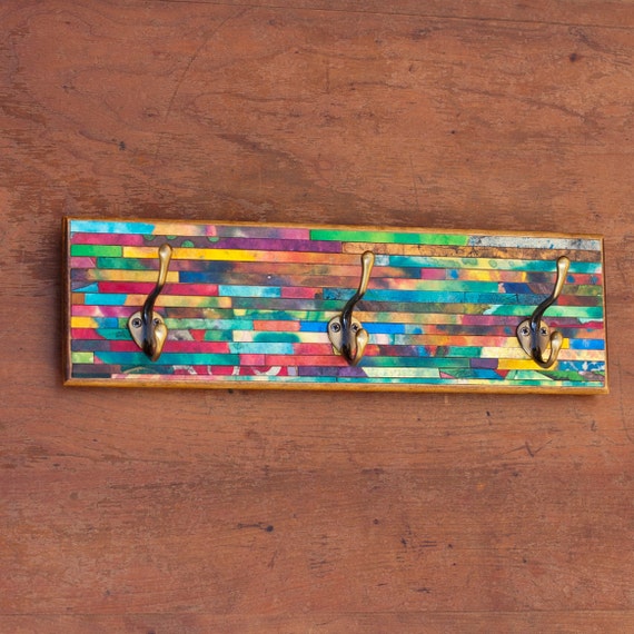 Striped Wall Coat Rack Handmade Paper