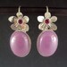 Purple Phosphosiderite Flower Earrings