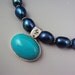 50 BUCK SALE Turquoise Pendant on Pearl Chain