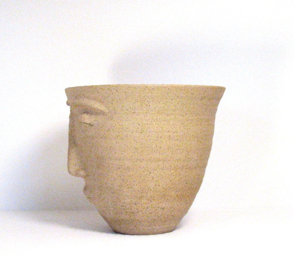 Face Flower Pot by amyhuntpottery on Etsy