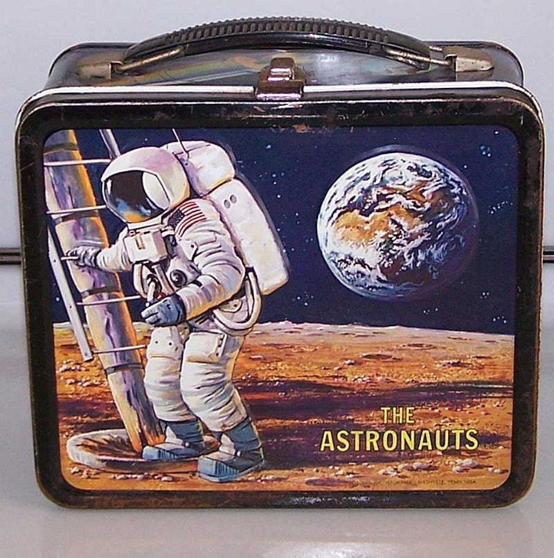 Vintage 60s The Astronauts Space Theme Metal Lunch Box