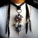 Black Tourmaline Tribal Amulet Necklace Apothecary Jar Vial Stone Beads Pagan Ritual Pendant MERLIN'S REALM by Spinning Castle