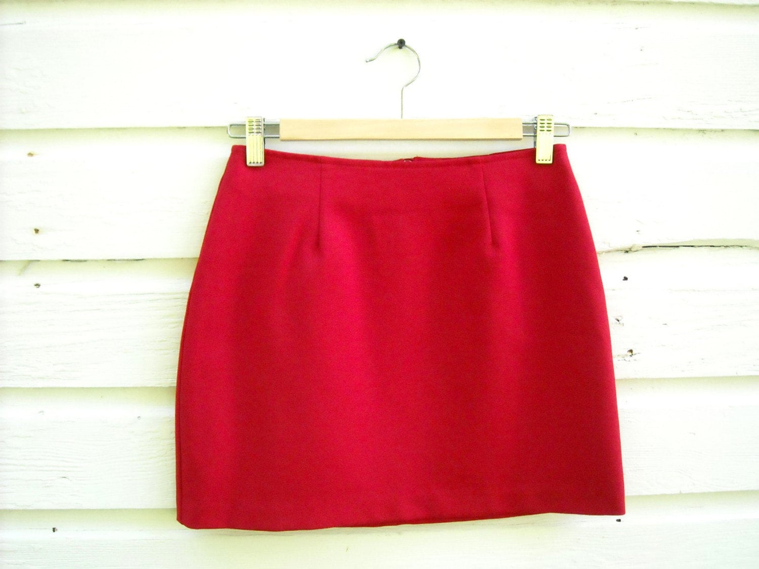 Lady in Red Super Mini Skirt Stops Traffic XS by raspberriski