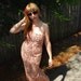 Vintage 80's tiny floral maxi colourful cotton boho rockabilly pin up summer sun dress M/L