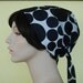 RESERVED FOR nmnm5 Vintage mod black and white polka dotted Designer Badgley Mischka cotton bonnet Big Bow Sash Cap