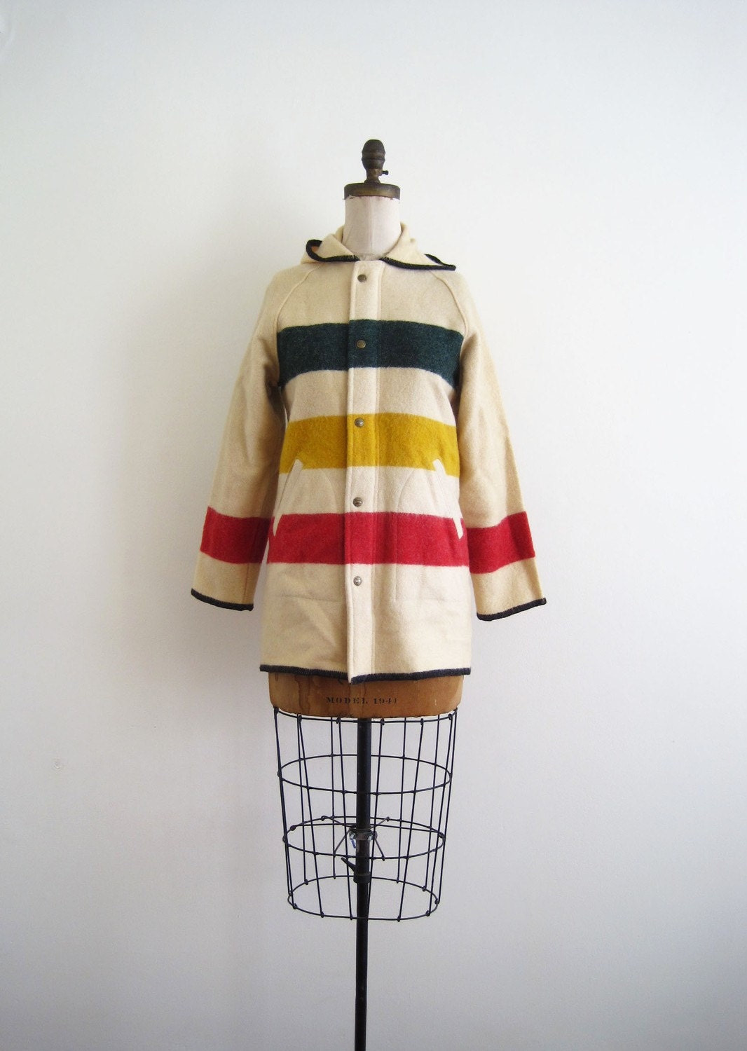 1970s HUDSON BAY Woolrich Blanket Coat