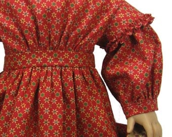 1850's Civil War Dress PDF sewing pattern for 18 inch American Girl Dolls prairie style