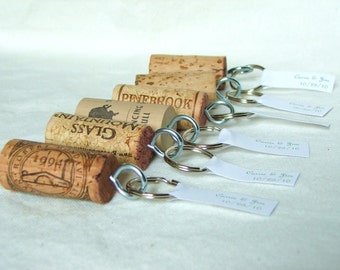 Keychain Wine Corks- Wedding Favor Pack 125 set