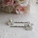 White Pearl Flower Hair Clips, White Flower Hair Pins