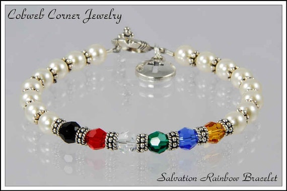 Items similar to Salvation Rainbow Bracelet with Poem on Etsy