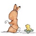 Children's Art Print Bunny And Duck 5x7