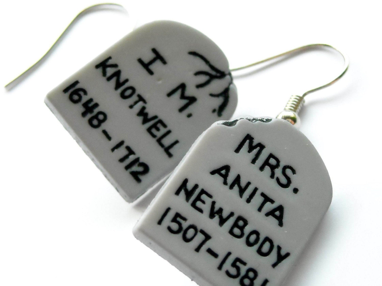 Graveyard Pun Earrings Halloween Buttons Gothic Earrings