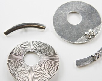 4 Sets Oxidized Silver Tone Base Metal Toggle Clasps (1607Y-K-149A)