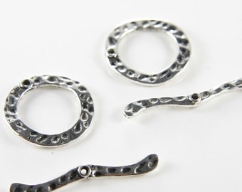 4 Sets Oxidized Silver Tone Base Metal Toggle Clasps (12274Y-K-143A)