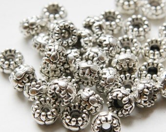 30pcs Oxidized Silver Tone Base Metal Spacers-8x5mm (806X-E-352)