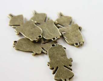 12pcs Antique Brass Tone Base Metal Charms-Doll 13x28mm