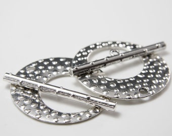 4 sets Oxidized Silver Tone Base Metal Toggle Clasps (13222Y-K-206A)