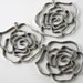 4pcs Oxidized Silver Tone Base Metal Charms-Rose 42x41.5mm (10554Y-C-86)