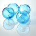 6pcs Hand Blown Hollow Glass Beads-Aqua Round 20mm