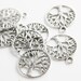 20pcs Oxidized Silver Tone Base Metal Charms-Tree in Ring 24x20mm (12816Y-G-64A)
