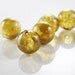 6pcs Hand Blown Hollow Glass Beads-Near Round Brown with Glitter Gold 21x20mm