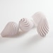 6pcs Hand Blown Hollow Glass Beads-Teardrop Matte White with Brown 17x26mm (15H5)