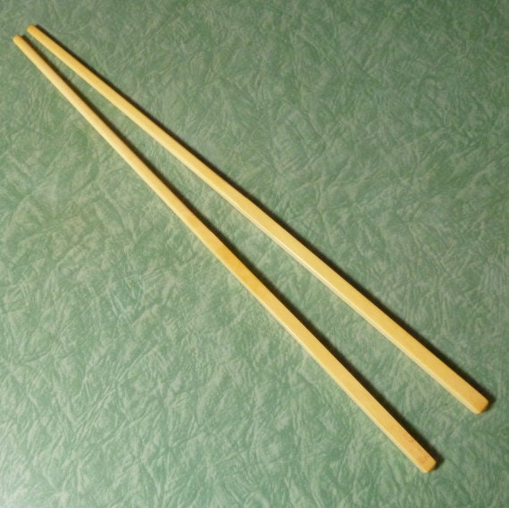 Vintage Pair of Real Ivory Chopsticks Chinese by poicatzilla