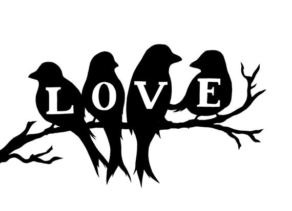 Love birds silhouette