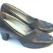 ON HOLD 40's 50's Vintage Black Open Toe Pumps Shoes Size 8ish
