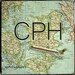 ARTWORK. Up in the Air Series. CPH. Copenhagen Airport, Denmark. Wooden Block MapArt using a 1901 Map