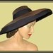 1940s Hat 40s Wide Brim Picture Hat 1940's 40's Brown Straw