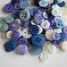 100 Jack Frost Small to Medium sized Button Mix Buttons Blue Purple White