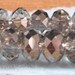 Czech Glass Platinum Faceted Puffy 4x7mm Glass Rondelle Beads - 7" Strand