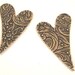 Trinity Brass Engraved Heart Charms in Antique Gold - 2 Count